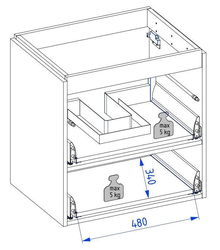 Ażurowa szafka pod umywalkę CHIC 60 cm czarna półmat ze złotymi dodatkami | MIRAT
