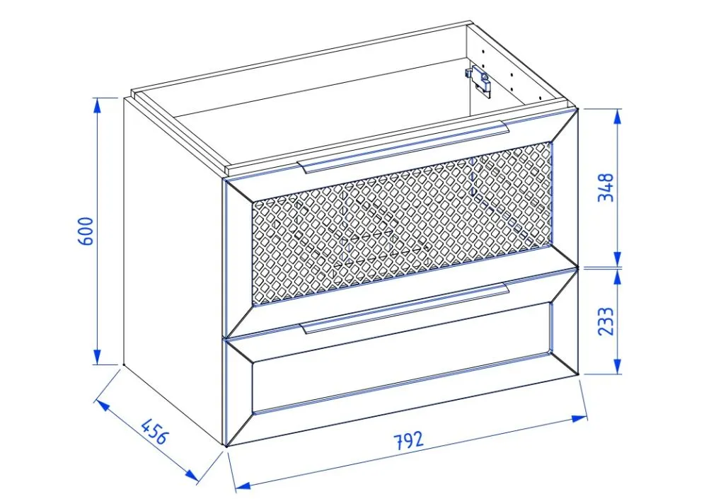 Wisząca szafka pod umywalkę CHIC 100 cm biała półmat ze złotymi dodatkami | MIRAT