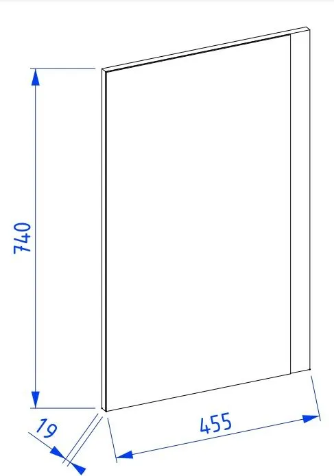 Lustro łazienkowe FOX 45x74 cm w czarnej ramie | MIRAT