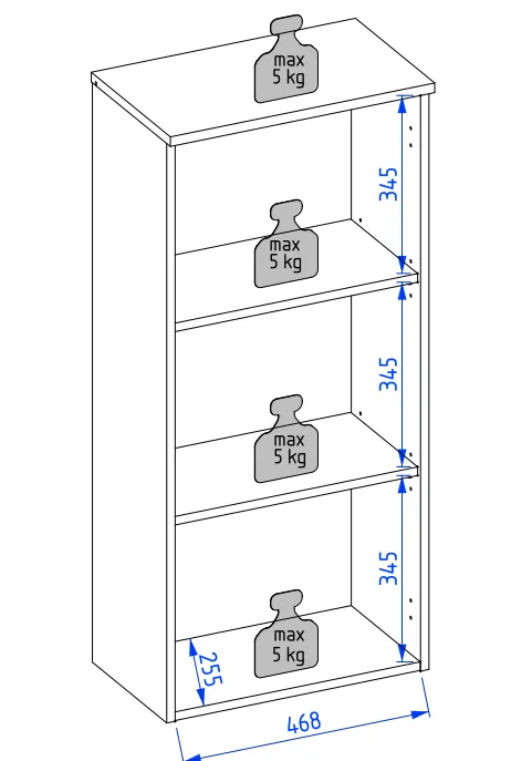Szafka łazienkowa średnia L-WOOD 50 cm antracyt z blatem dąb | MIRAT  kolekcja L-WOOD
