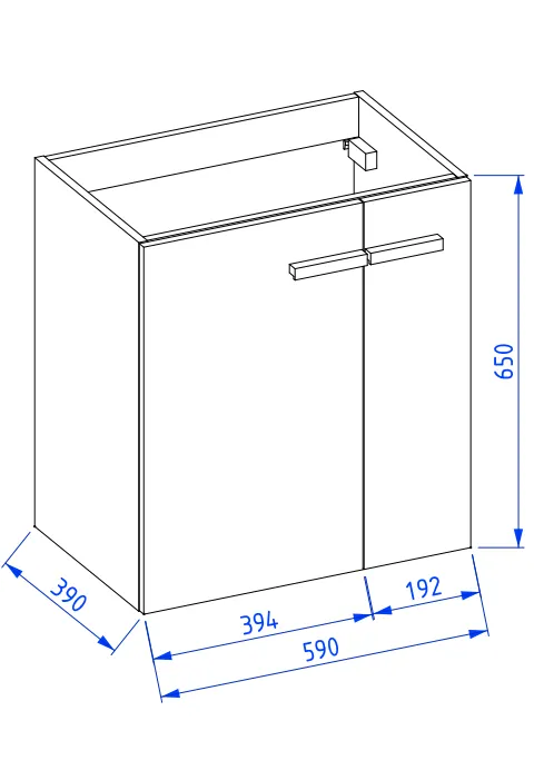 Szafka pod umywalkę L-WOOD 59 cm antracyt mat z szufladą cargo | MIRAT  kolekcja L-WOOD