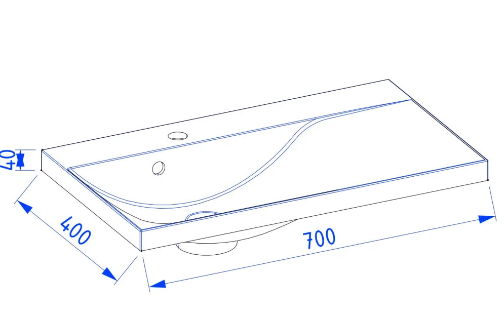 Szafka pod umywalkę VOG 69 cm czarna mat z czarnym uchwytem z szufladą | MIRAT
