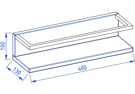 Półka łazienkowa z wieszakiem na ręcznik LOV 40 cm biała połysk lakierowana | MIRAT