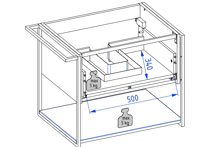 Szafka pod umywalkę LOV 60 cm szaro-zielona półmat z wieszakiem na ręcznik | MIRAT  kolekcja LOV