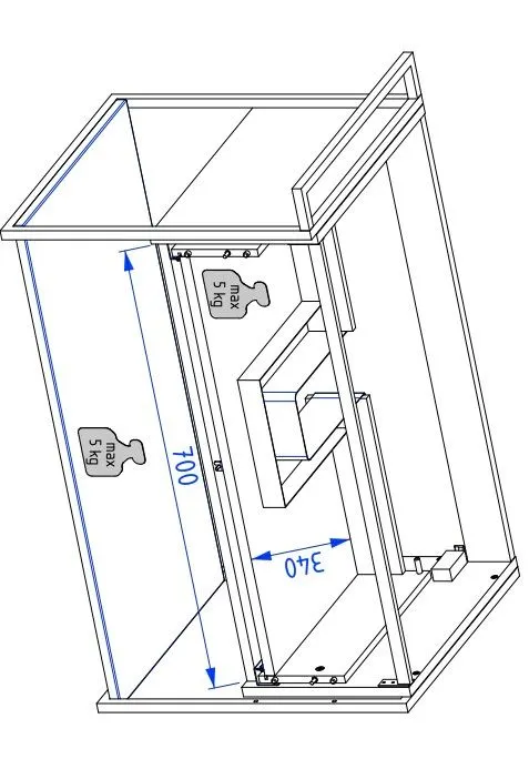 Szafka pod umywalkę LOV 80 cm szaro-zielona półmat z szufladą | MIRAT  kolekcja LOV