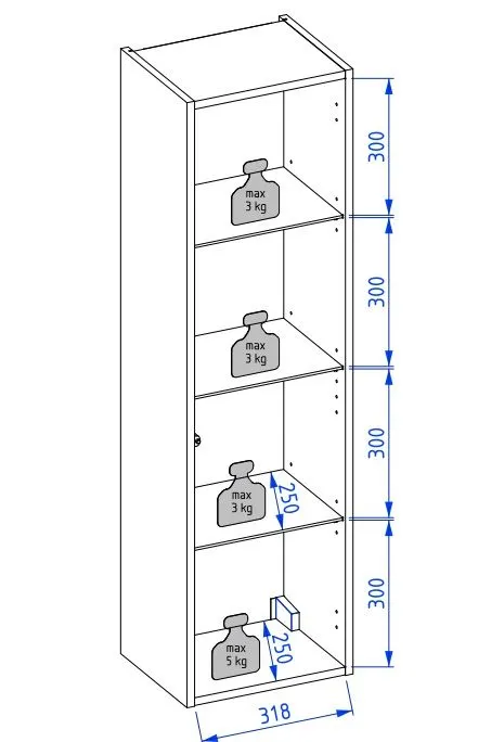 Szafka łazienkowa wysoka MOSS 35 cm jasno szara półmat wisząca | MIRAT  kolekcja MOSS