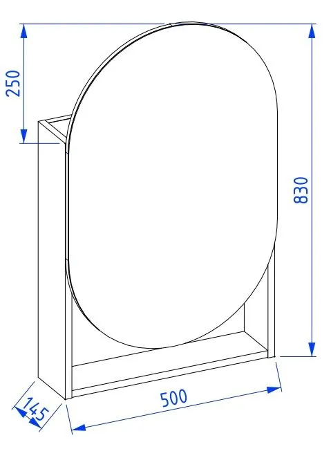 Szafka łazienkowa lustrzana MOSS 50 cm szaro-zielona półmat | MIRAT  kolekcja MOSS