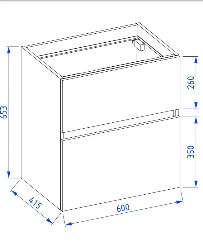 Szafka pod umywalkę NEO 60 cm czarna mat z oświetleniem LED i czujnikiem ruchu | MIRAT  kolekcja NEO