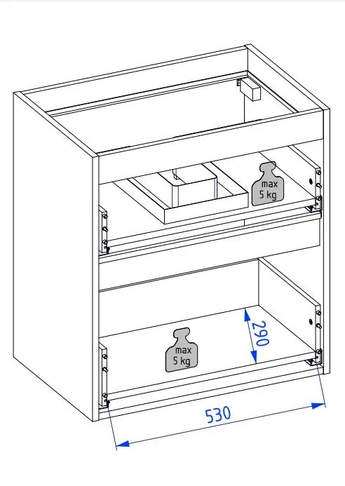 Szafka pod umywalkę NEO 60 cm czarna mat z oświetleniem LED i czujnikiem ruchu | MIRAT  kolekcja NEO