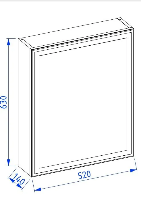 Szafka lustrzana NEO 52 cm czarna mat z oświetleniem LED na dotyk| MIRAT  kolekcja NEO