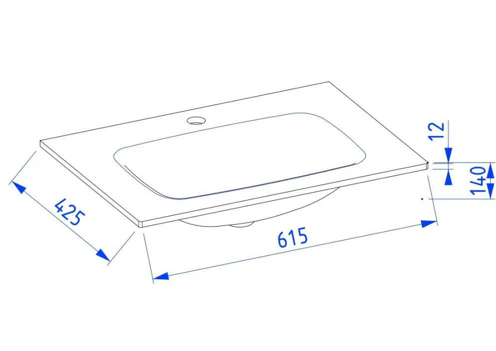 Umywalka meblowa szklana NEO 60 cm matowa | MIRAT  kolekcja NEO