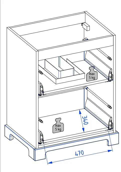Szafka pod umywalkę OXFORD 60 cm w kolorze starej bieli półmat | MIRAT