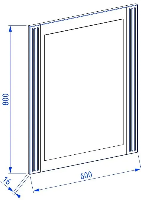 Lustro łazienkowe OXFORD 60x80 cm w ramie w kolorze starej bieli | MIRAT  kolekcja OXFORD