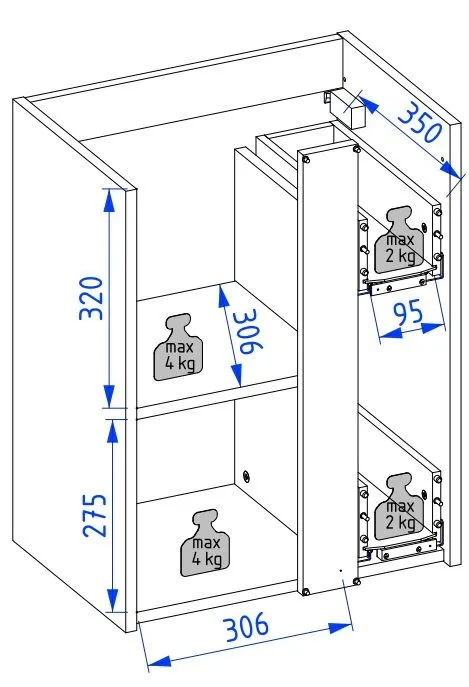 Szafka pod umywalkę UNIQ 49 cm szaro-zielona półmat wisząca | MIRAT  kolekcja UNIQ