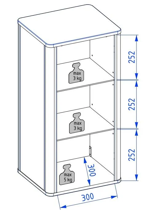 Szafka łazienkowa jednodrzwiowa VIBE 40 cm biało-szara półmat | MIRAT  kolekcja VIBE