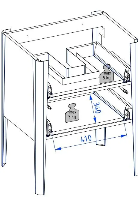 Stojąca szafka pod umywalkę meblową VIBE 60 cm czarna mat z szufladami| MIRAT  kolekcja VIBE
