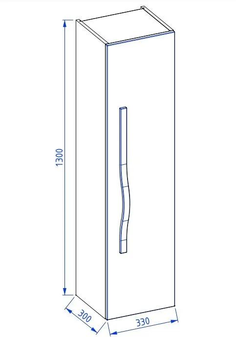 Szafka łazienkowa wisząca słupek VOG 33 cm czarna mat ze stalowym uchwytem Wave | MIRAT  kolekcja VOG
