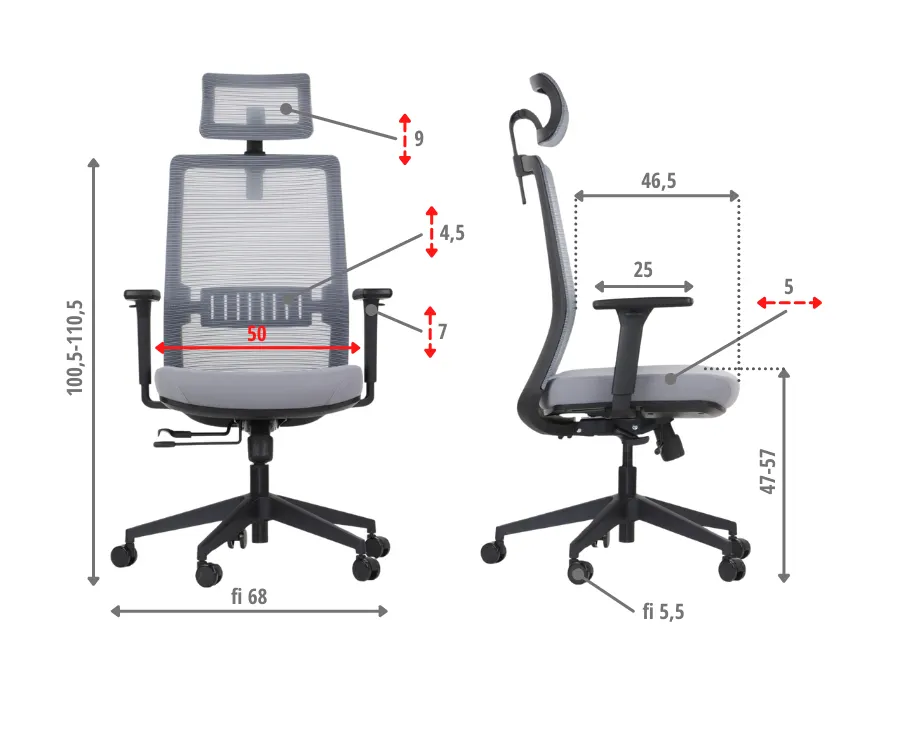 Fotel biurowy CUTLER szary I sklep meblowy MIRAT.