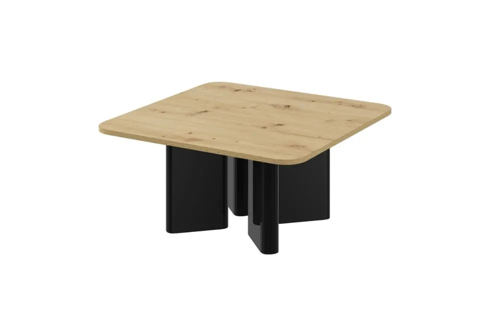 Stolik kawowy DIVERSO 80x80 dąb artisan/czarny połysk I sklep meblowy MIRAT. styl GLAMOUR kolekcja DIVERSO