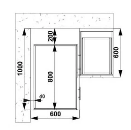 Dolna szafka kuchenna narożna pod zlew 80 VENTO DKN-100/82 kaszmirowa I sklep meblowy MIRAT.  kolekcja VENTO