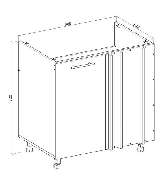 Dolna szafka kuchenna narożna pod zlew 80 VENTO DKN-100/82 kaszmirowa I sklep meblowy MIRAT.  kolekcja VENTO