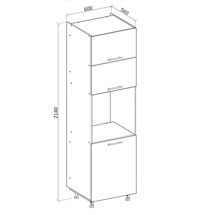 Słupek pod piekarnik 60 VENTO DP-60/214 kaszmirowa I sklep meblowy MIRAT. kolekcja VENTO