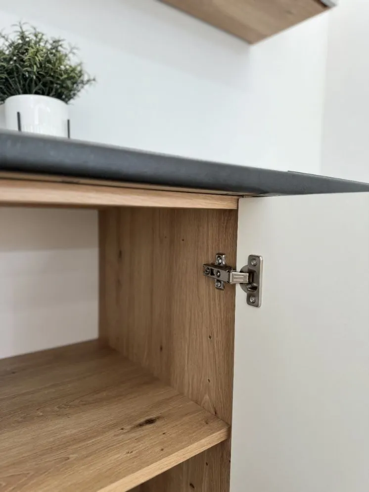 Zestaw mebli kuchennych ISABEL 2,0x2,6 szary mat/dąb artisan bezuchwytowy I sklep meblowy MIRAT.  kolekcja ISABEL