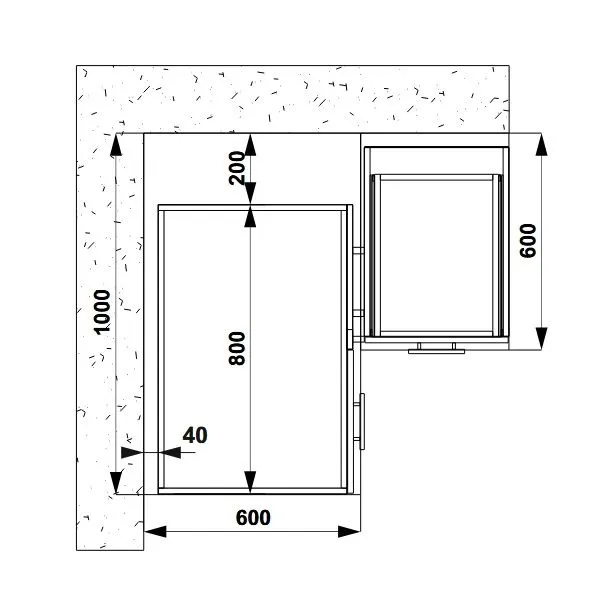 Modułowa szafka kuchenna narożna 80 VENTO DN-100/82 biały mat I sklep meblowy MIRAT.  kolekcja VENTO