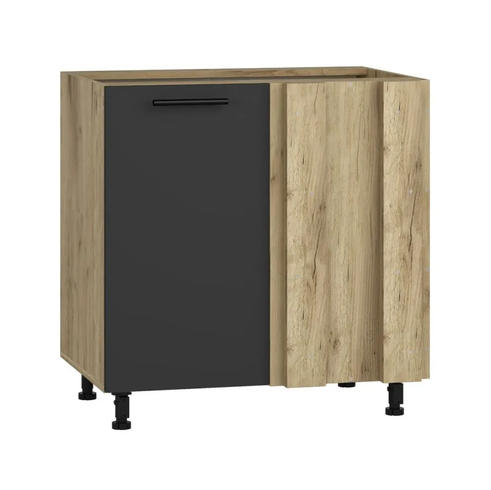 Szafka kuchenna narożna 100(80) VENTO DN-100/82 antracyt z półką | MIRAT. styl LOFT kolekcja VENTO