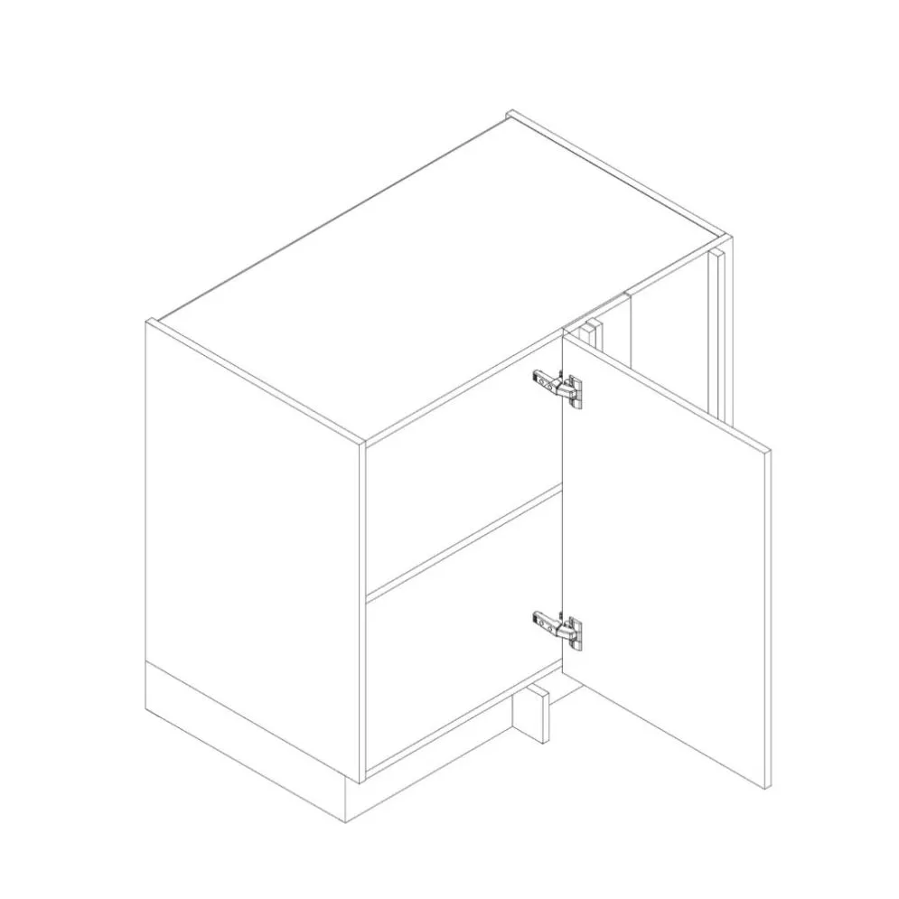 Szafka kuchenna narożna 90 DENIS DNP P/L szara jednodrzwiowa I MIRAT. kolekcja DENIS