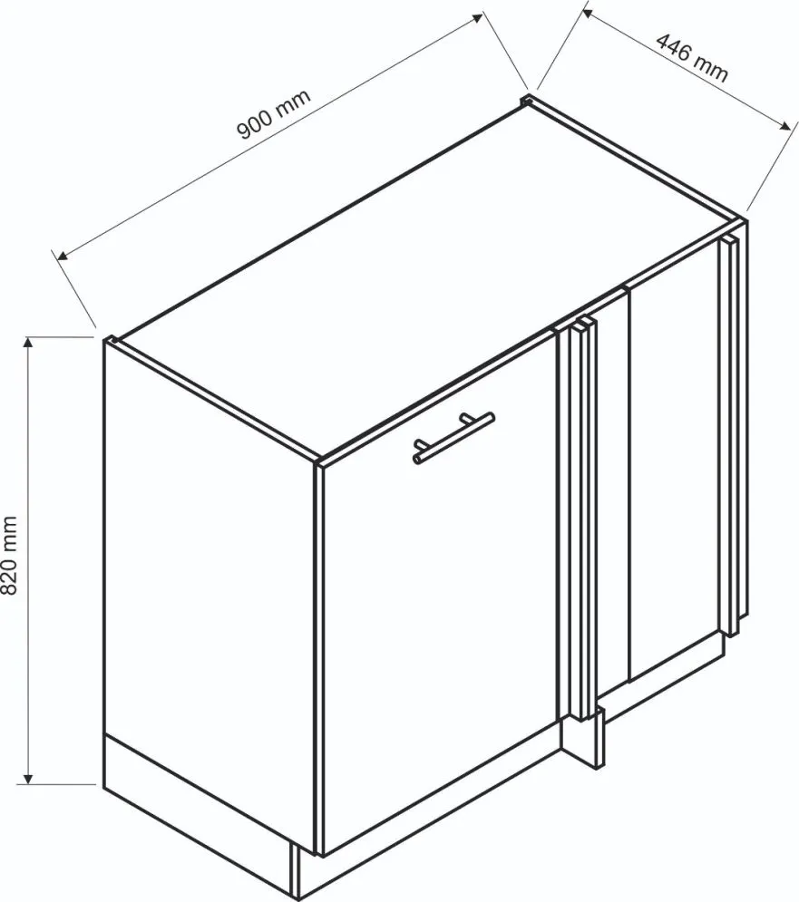 Szafka kuchenna narożna 90 VITA DNP P/L biała firmy Stolkar | MIRAT.  kolekcja VITA