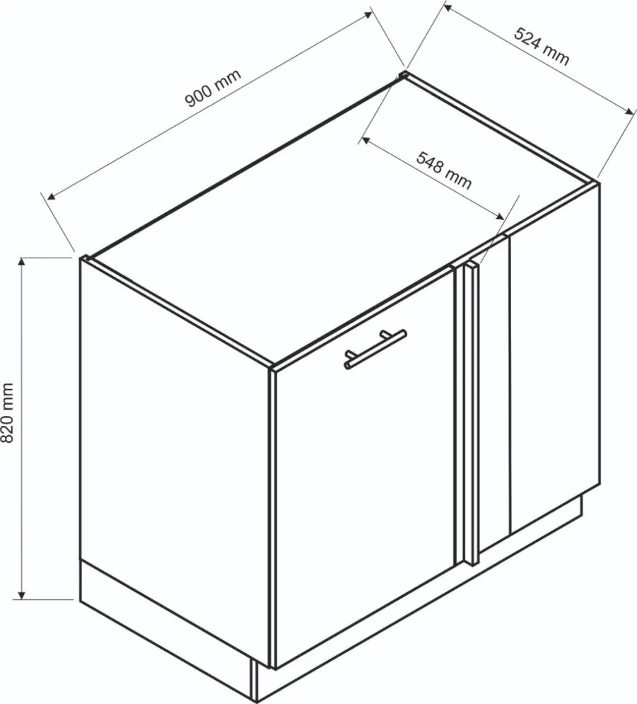 Szafka kuchenna narożna 90 BONO DNP P/L dąb wotan I sklep meblowy MIRAT. styl LOFT