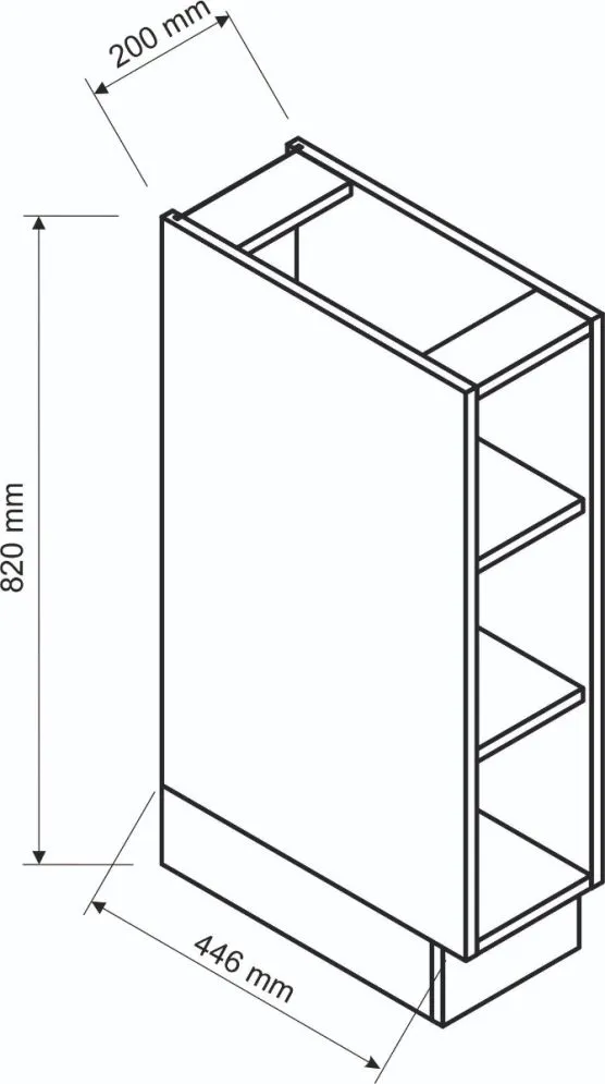 Szafka kuchenna stojąca 20 NATALIA DO20 szara z półkami | MIRAT.  kolekcja NATALIA