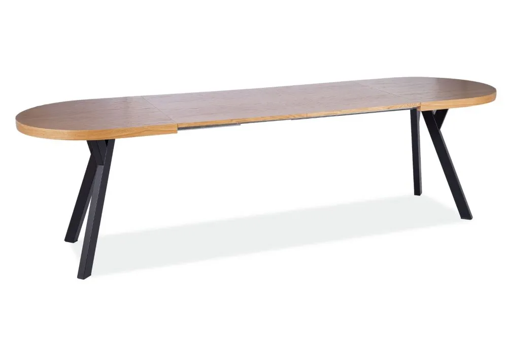 Stół rozkładany DOMINGO II 140(272)x80 dąb/czarny do jadalni | MIRAT. w stylu LOFT kolekcja