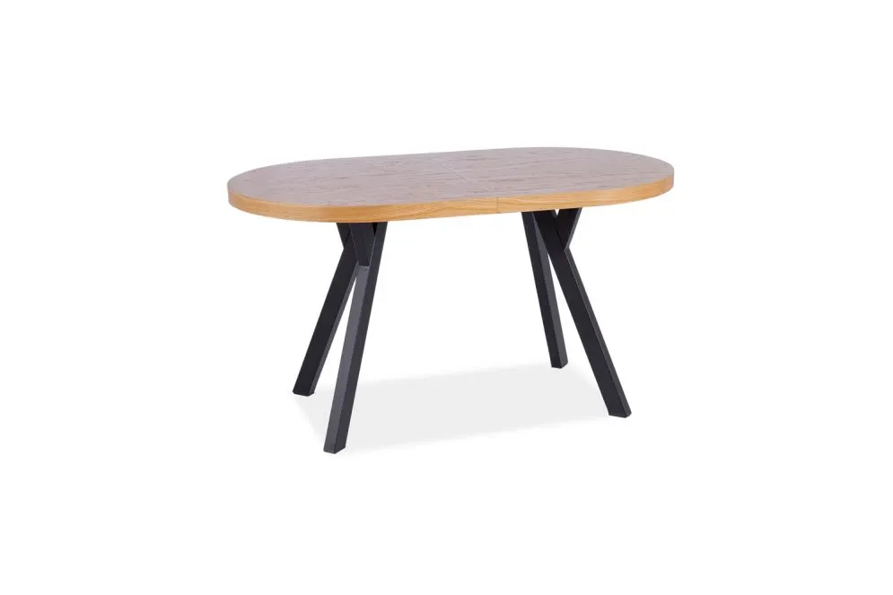 Stół rozkładany DOMINGO II 140(272)x80 dąb/czarny do jadalni | MIRAT. w stylu LOFT kolekcja