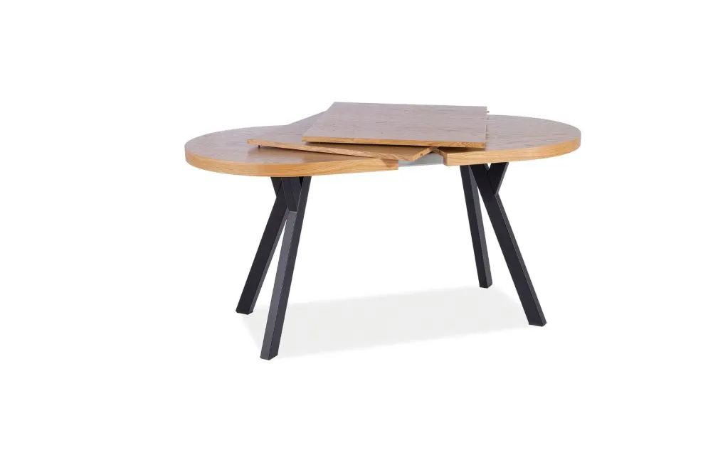 Stół rozkładany DOMINGO II 140(272)x80 dąb/czarny do jadalni | MIRAT. w stylu LOFT kolekcja