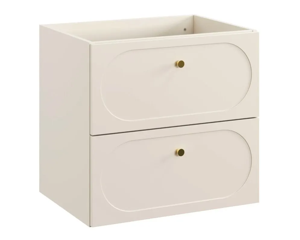 Wisząca szafka pod umywalkę DONNA SAND 2S 60cm beż piaskowy I sklep meblowy MIRAT. styl SKANDYNAWSKI kolekcja DONNA