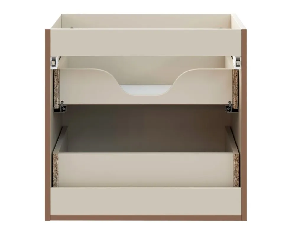 Zestaw szafek łazienkowych DONNA SAND 120cm beż piaskowy z umywalkami nablatowymi WIKI I sklep meblowy MIRAT. styl SKANDYNAWSKI kolekcja DONNA