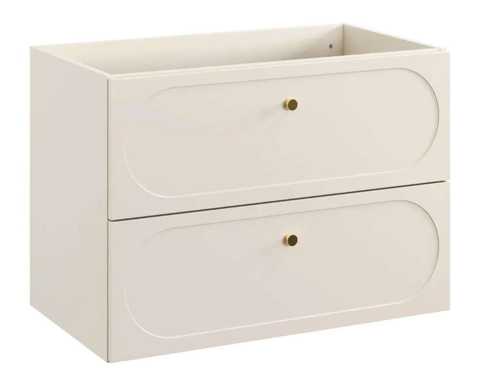 Szafka łazienkowa DONNA SAND 2S 80cm beż piaskowy z umywalką wpuszczaną FLY I sklep meblowy MIRAT. styl SKANDYNAWSKI kolekcja DONNA