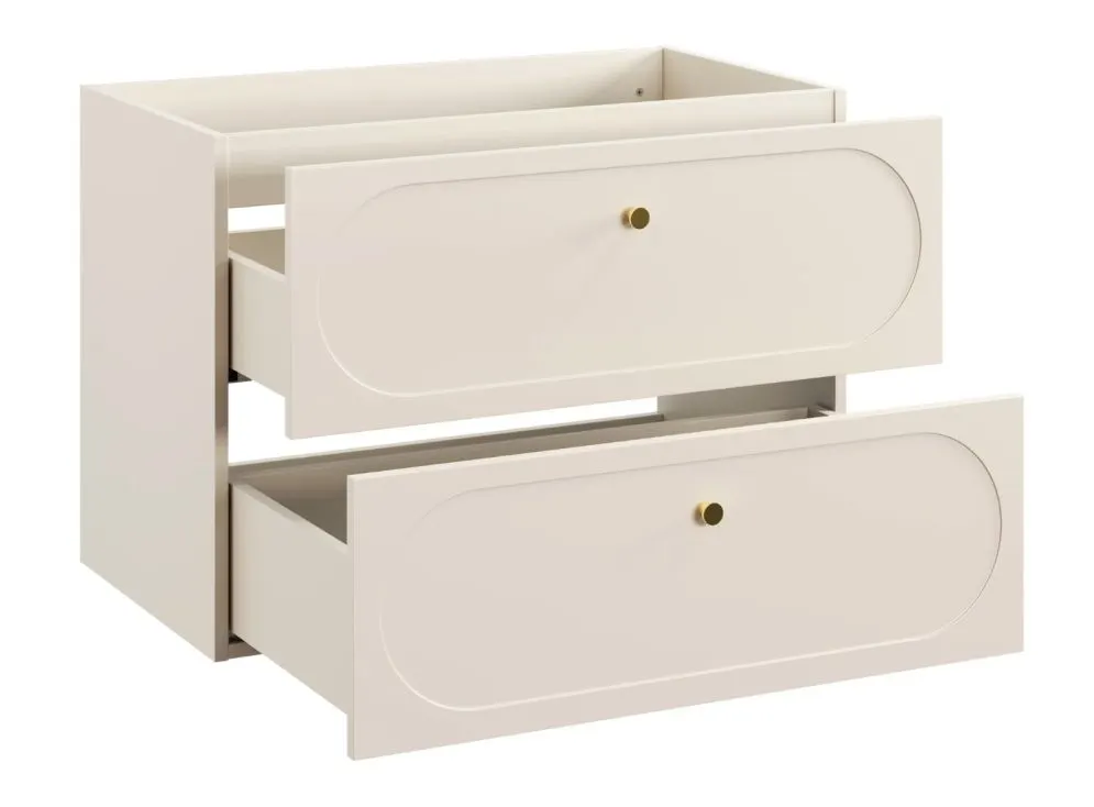 Szafka pod umywalkę nablatową DONNA SAND 2S 80cm beż piaskowy z blatem I sklep meblowy MIRAT. styl SKANDYNAWSKI kolekcja DONNA