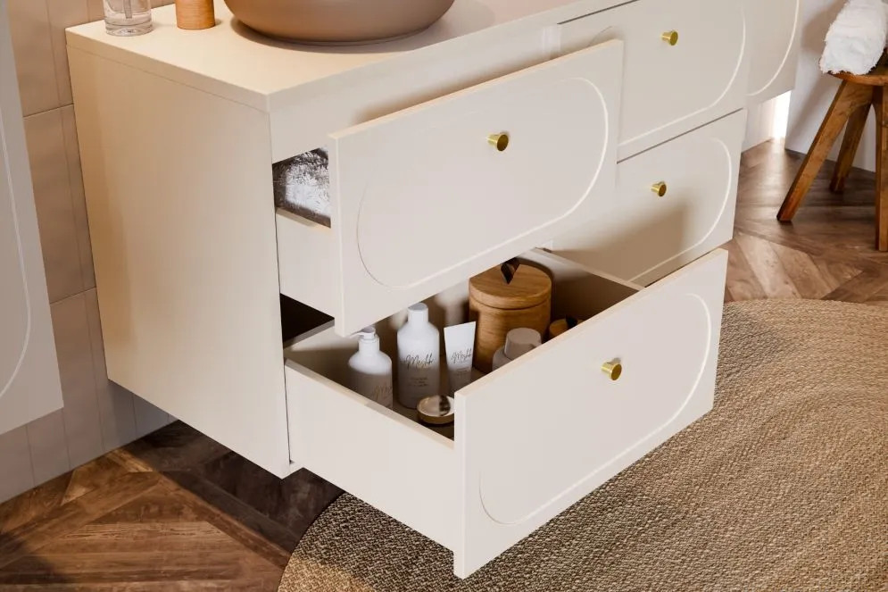 Wisząca szafka pod umywalkę DONNA SAND 2S 60cm beż piaskowy I sklep meblowy MIRAT. styl SKANDYNAWSKI kolekcja DONNA