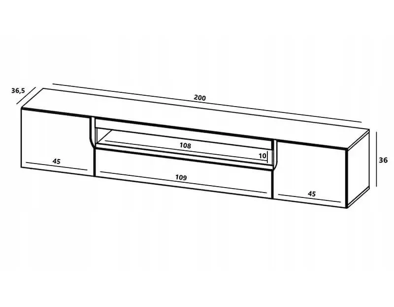 Szafka RTV NOLA 2 dąb artisan/czarny mat stojąca I sklep meblowy MIRAT. styl LOFT
