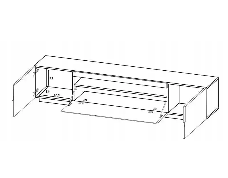 Szafka RTV NOLA 2 dąb artisan/czarny mat stojąca I sklep meblowy MIRAT. styl LOFT