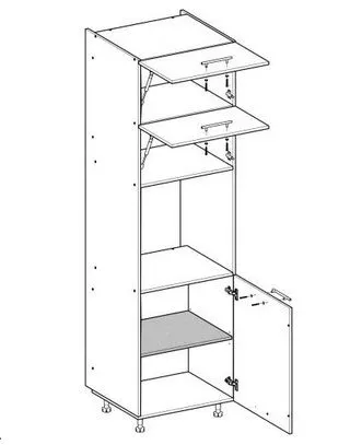 Szafka pod piekarnik 60 VENTO DP-60/214 antracyt HALMAR | MIRAT. styl LOFT kolekcja VENTO