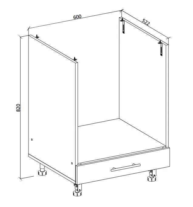 Szafka pod piekarnik 60 VENTO DP-60/82 biały połysk dolna | MIRAT.  kolekcja VENTO