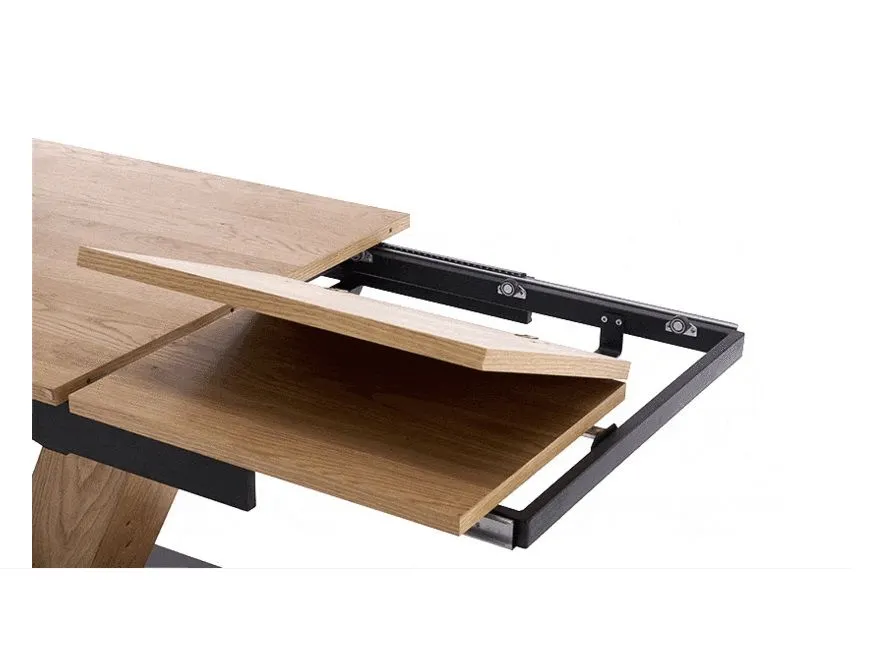 Prostokątny stół rozkładany FANIS 160(220)x90 dąb naturalny/czarny I sklep meblowy MIRAT. styl LOFT
