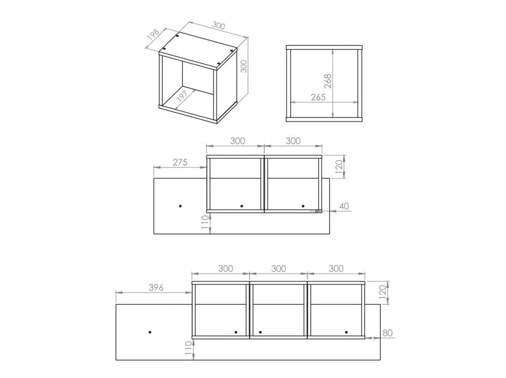 Panel do półki DOT 92 buk na ścianę I sklep meblowy MIRAT.  kolekcja DOT