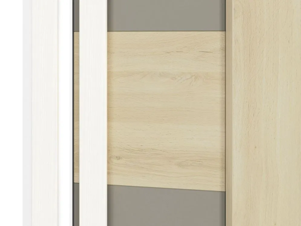 Szafa narożna DOT 2D buk/biała/szara do pokoju młodzieżowego I sklep meblowy MIRAT. styl SKANDYNAWSKI