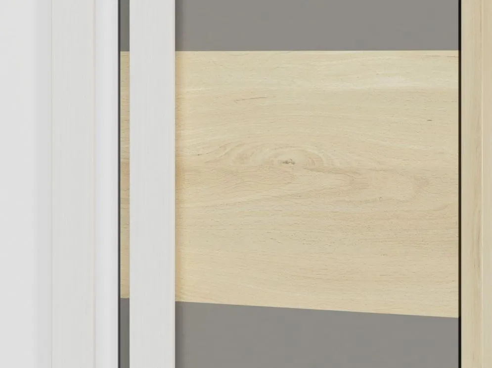 Szafa DOT 2D buk/biała/szara dwudrzwiowa młodzieżowa I sklep meblowy MIRAT. styl SKANDYNAWSKI kolekcja DOT