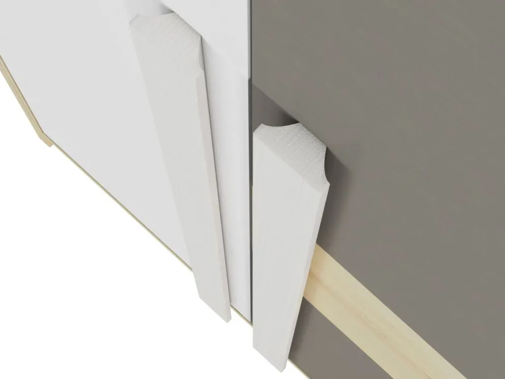 Szafa DOT 2D buk/biała/szara dwudrzwiowa młodzieżowa I sklep meblowy MIRAT. styl SKANDYNAWSKI kolekcja DOT